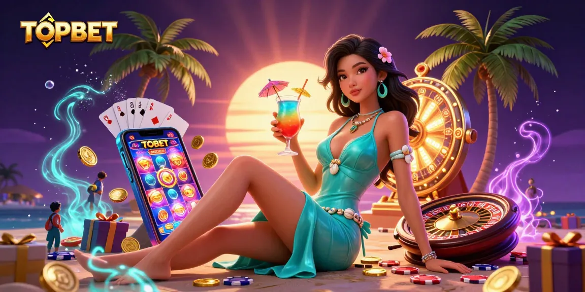 Experience the excitement of winning at TOPBET with vibrant casino visuals and immersive gaming elements.