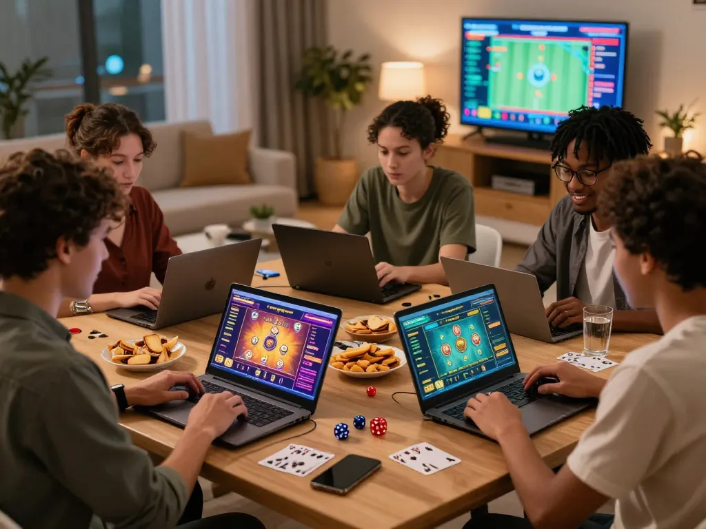 Engaged players experiencing lô đề online in a cozy gaming atmosphere with colorful interfaces and lively interaction.