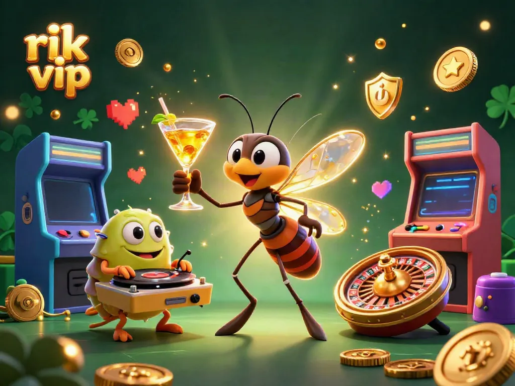 Engage with rik vip's casino experience featuring vibrant gaming elements and 3D characters.
