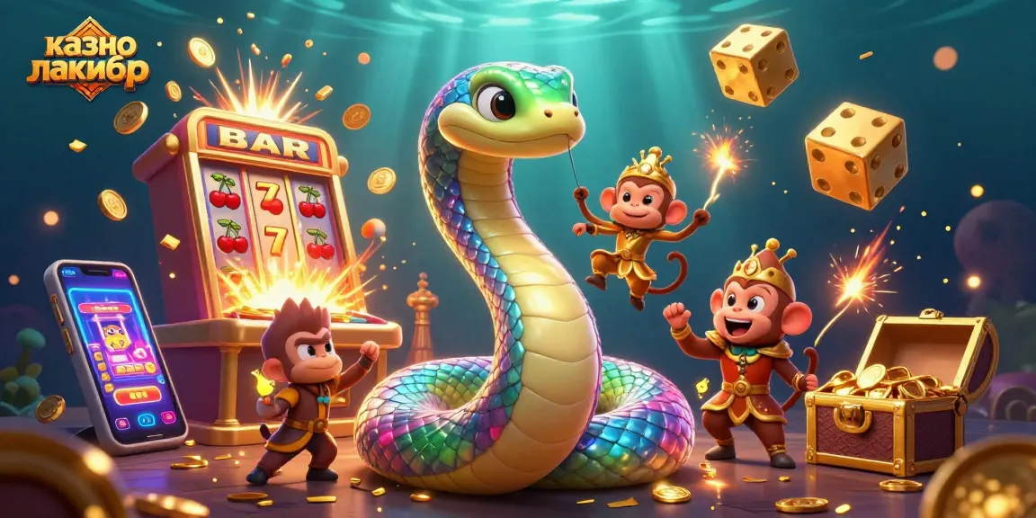 Spin the reels at казино лакибир with vibrant characters and rich 3D casino elements in a lively setting.