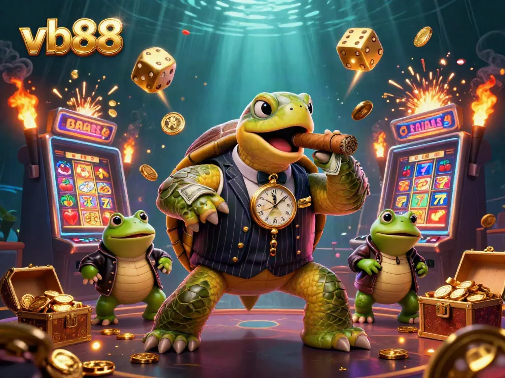 Experience the excitement of vb88 with a vibrant casino-themed digital illustration featuring characters and game elements.