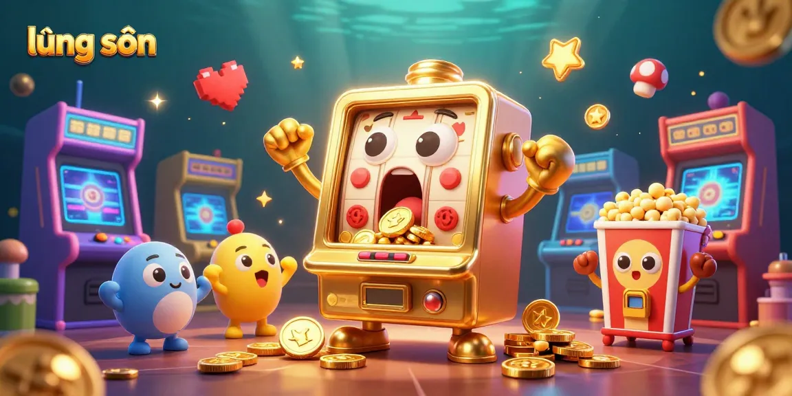 lương sơn slot machine celebrates a jackpot amidst cheering mini slots and gaming elements