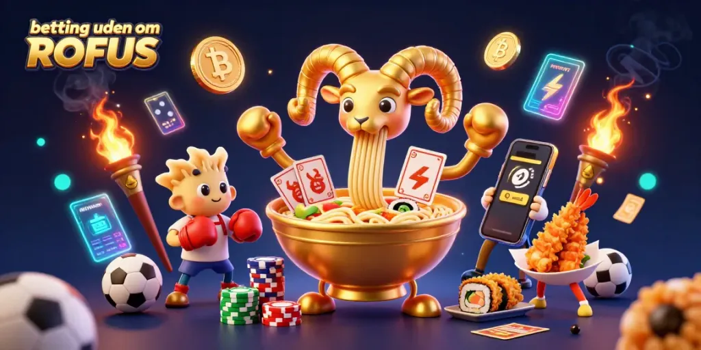 Engage in exciting betting uden om ROFUS with vibrant characters and dynamic sports elements.