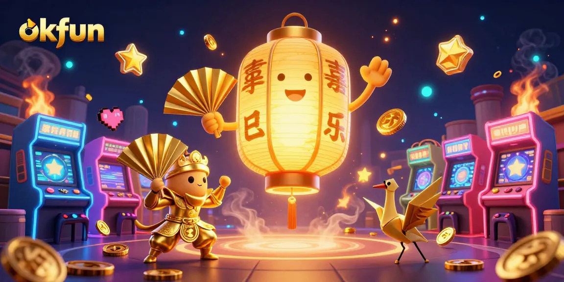 Experience exciting gameplay with okfun in a vibrant casino scene featuring colorful game elements.