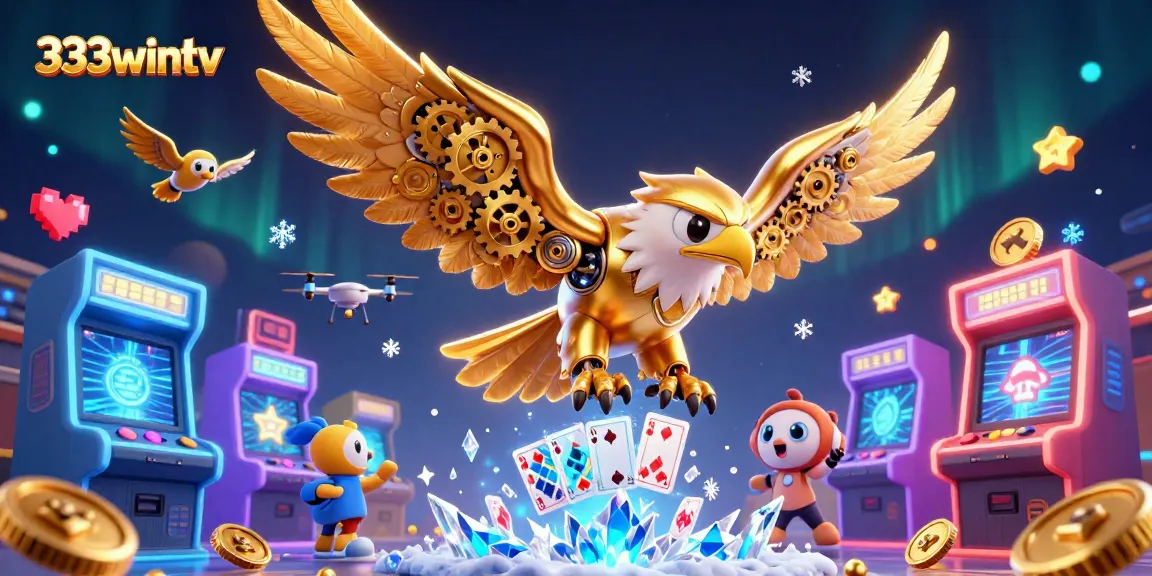 Experience thrilling gameplay at 333wintv with vibrant 3D characters and golden eagle in dynamic casino scene.
