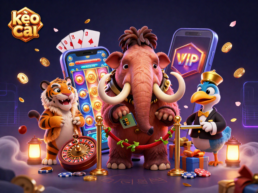 Experience kèo nhà cái with a vibrant casino scene featuring colorful game elements and exciting characters.