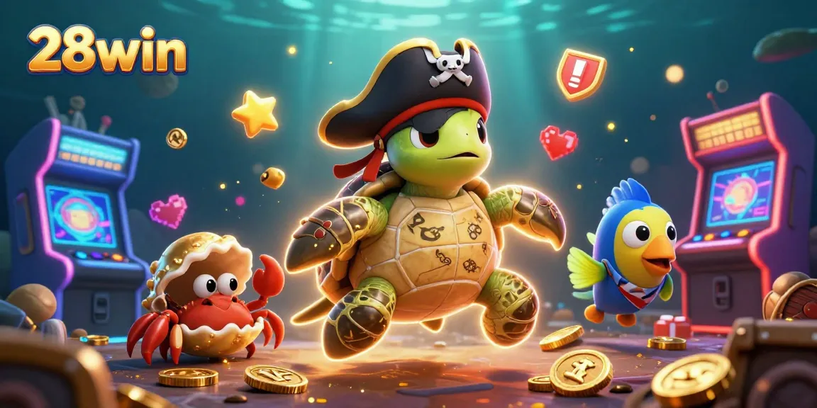 Engage with thrilling 28win adventures as characters dive into underwater treasures and gaming fun.
