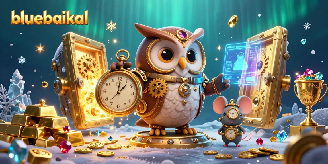 Engage with bluebaikal's vibrant stew of a 3D owl and mouse at a casino, sparkling gems and gold everywhere.